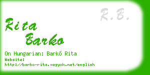 rita barko business card