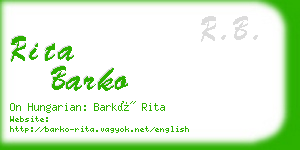 rita barko business card